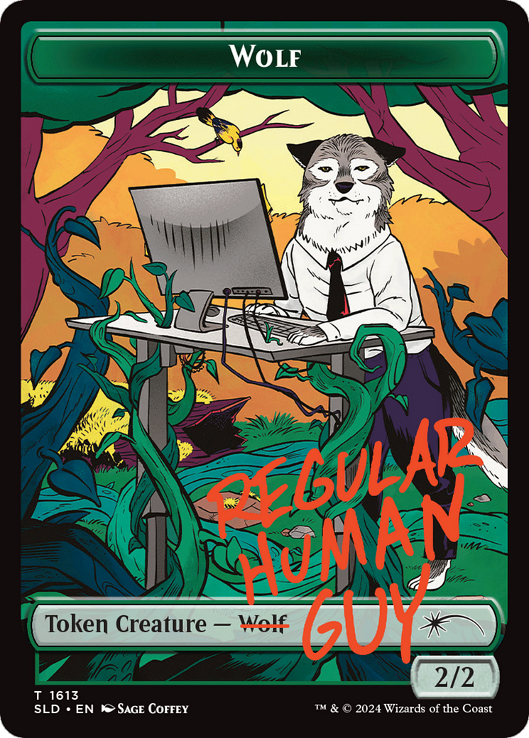 Wolf Token (Rainbow Foil) [Secret Lair: Angels Tokens] | Good Games Morley