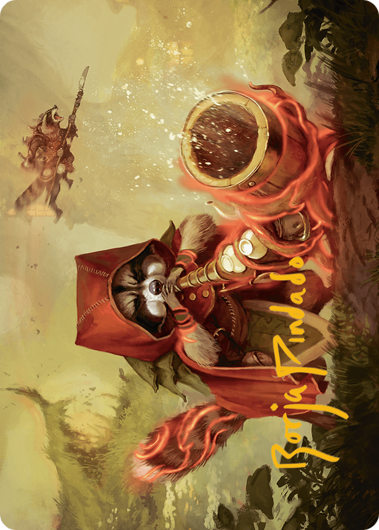 Raccoon Rallier Art Card (Gold-Stamped Signature) [Bloomburrow Art Series] | Good Games Morley