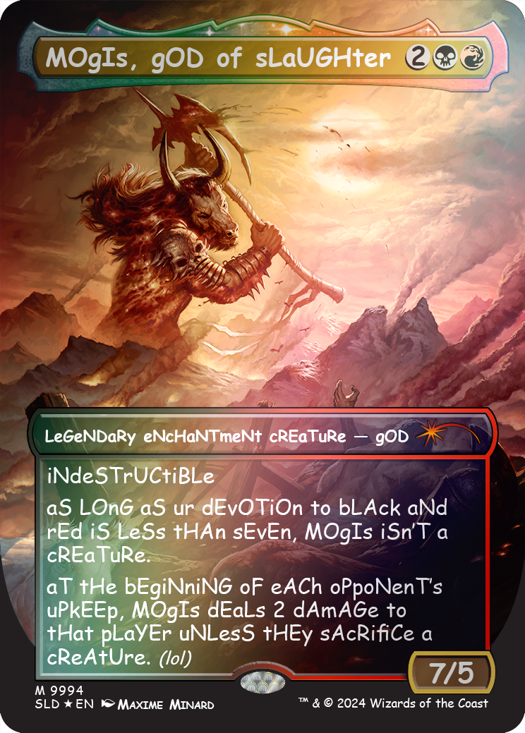 MOgIs, gOD of sLaUGHter (9994) (Rainbow Foil) [Secret Lair Drop Series] | Good Games Morley
