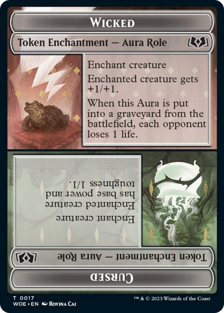 Wicked Role / Cursed Role // Emblem - On An Adventure Double-Sided Token [Wilds of Eldraine Tokens] | Good Games Morley