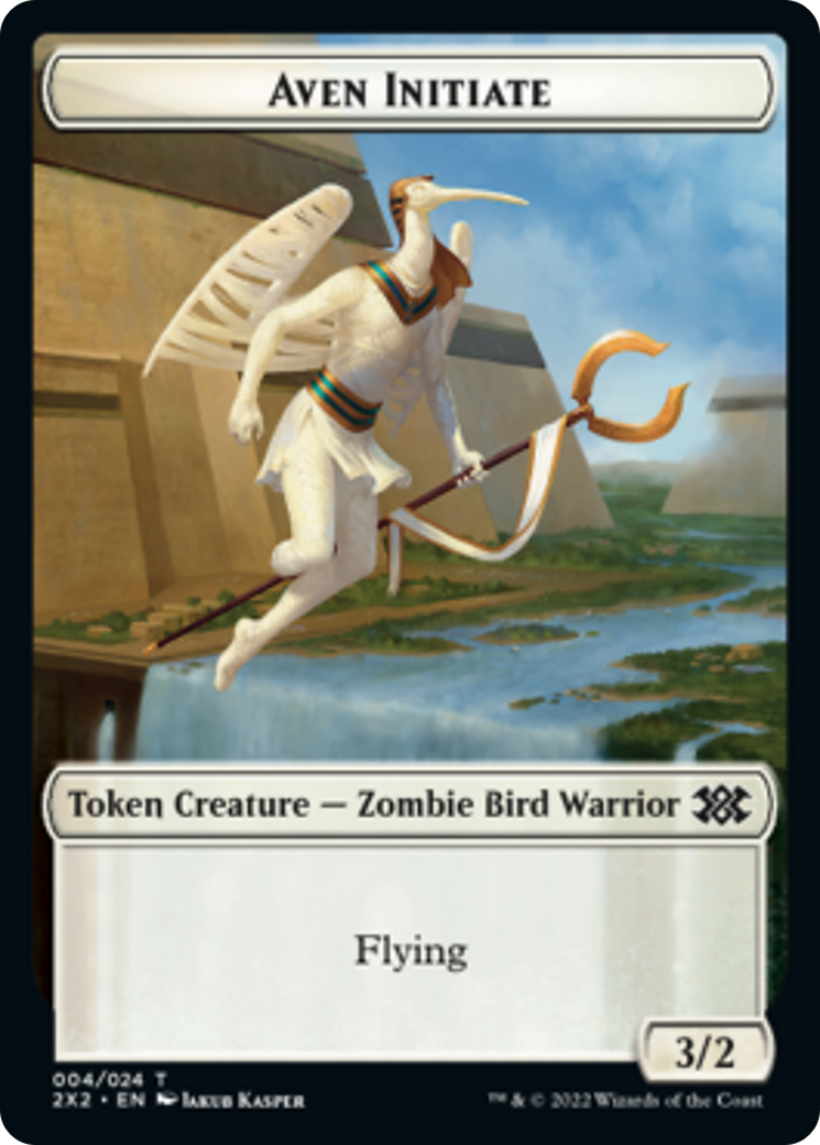 Worm // Aven Initiate Double-Sided Token [Double Masters 2022 Tokens] | Good Games Morley