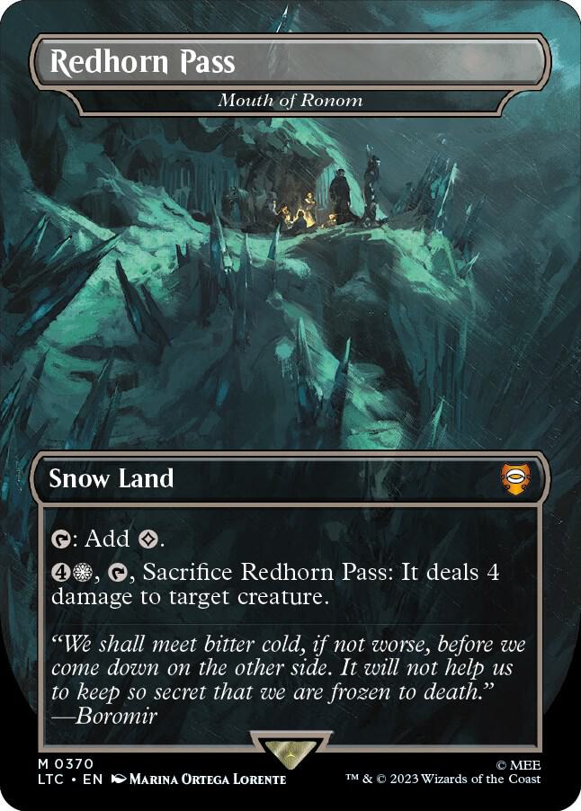 Redhorn Pass Mouth of Ronom Borderless 370 (Commander: The Lord of the Rings: Tales of Middle-earth)  - Borderless Foil | Good Games Morley
