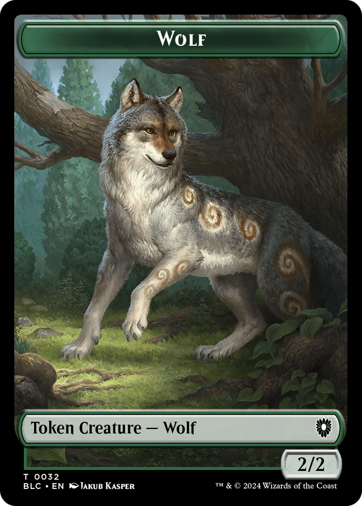 Goat // Wolf (032) Double-Sided Token [Bloomburrow Commander Tokens] | Good Games Morley