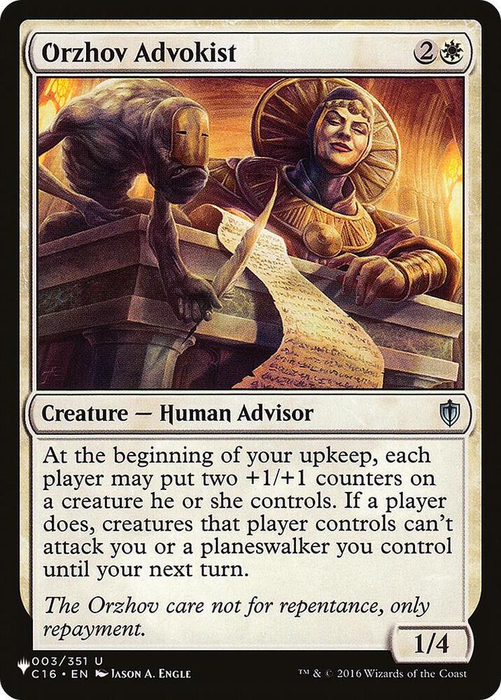 Orzhov Advokist C16-3/5075 (The List Reprints)  | Good Games Morley