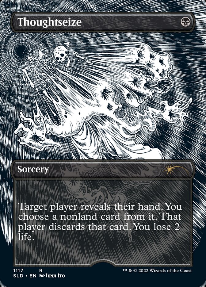 Thoughtseize (Borderless Etched Foil) [Secret Lair Drop Series] | Good Games Morley