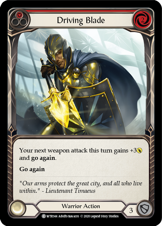 Driving Blade (Red) [U-WTR144] (Welcome to Rathe Unlimited)  Unlimited Rainbow Foil | Good Games Morley