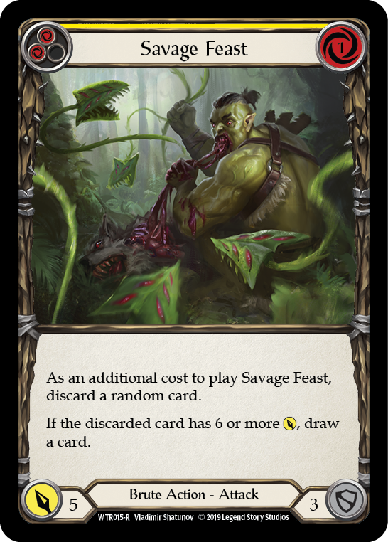 Savage Feast (Yellow) [WTR015-R] (Welcome to Rathe)  Alpha Print Rainbow Foil | Good Games Morley