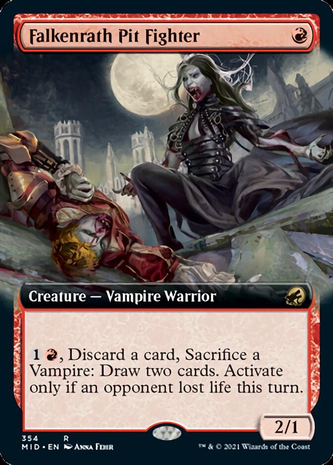 Falkenrath Pit Fighter (Extended Art) [Innistrad: Midnight Hunt] | Good Games Morley