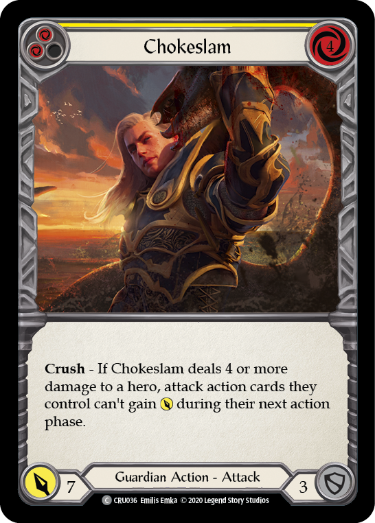 Chokeslam (Yellow) [CRU036] (Crucible of War)  1st Edition Rainbow Foil | Good Games Morley