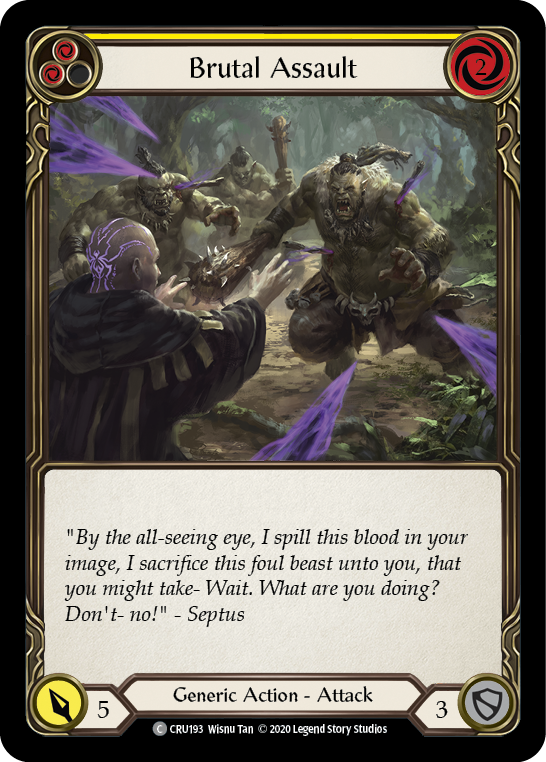 Brutal Assault (Yellow) [CRU193] (Crucible of War)  1st Edition Rainbow Foil | Good Games Morley