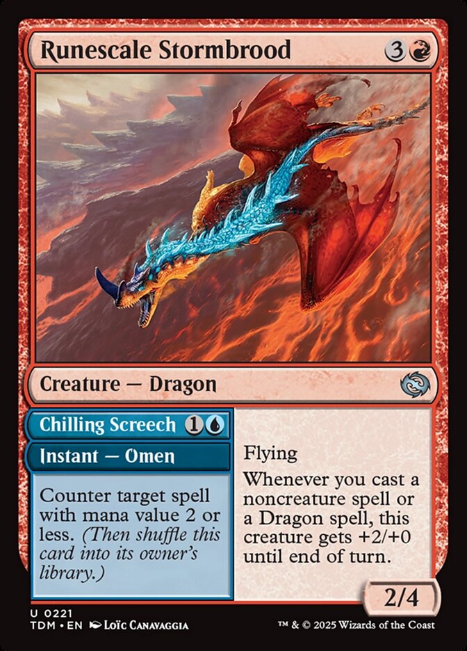 Runescale Stormbrood // Chilling Screech 221/291 (Tarkir: Dragonstorm)  - Foil | Good Games Morley