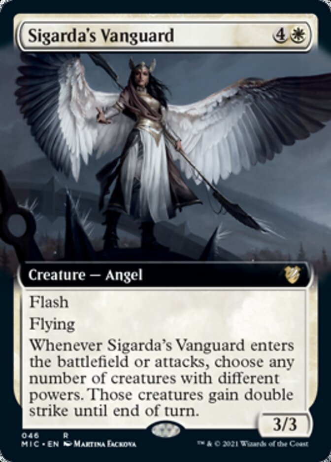 Sigarda's Vanguard (Extended Art) [Innistrad: Midnight Hunt Commander] | Good Games Morley