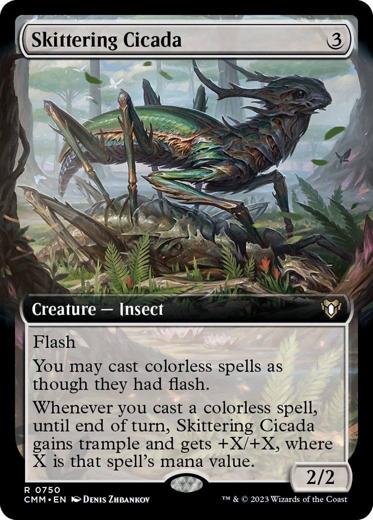 Skittering Cicada (Extended Art) [Commander Masters] | Good Games Morley