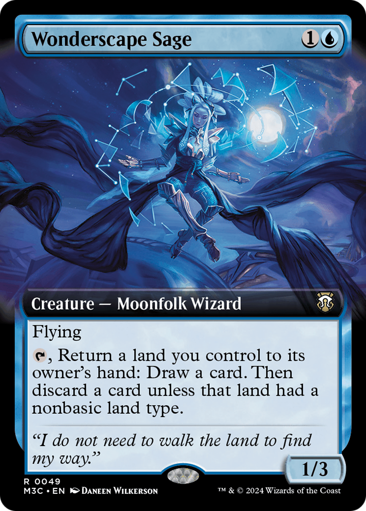 Wonderscape Sage (Extended Art) (Ripple Foil) [Modern Horizons 3 Commander] | Good Games Morley