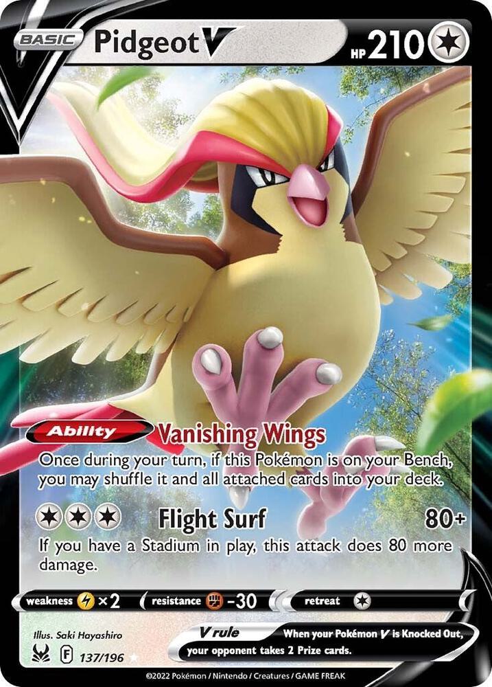 Pidgeot V 137/196 (SWSH11: Lost Origin)  - Holofoil | Good Games Morley