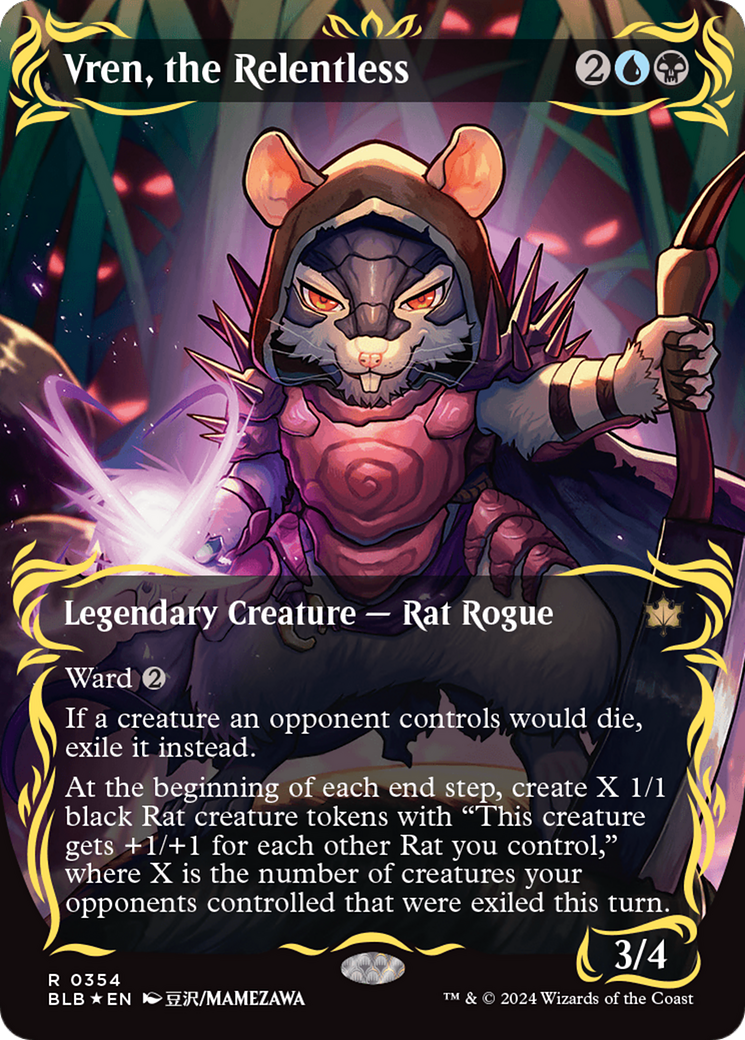 Vren, the Relentless (Borderless) (Raised Foil) [Bloomburrow] | Good Games Morley