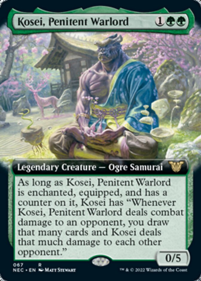 Kosei, Penitent Warlord (Extended Art) [Kamigawa: Neon Dynasty Commander] | Good Games Morley