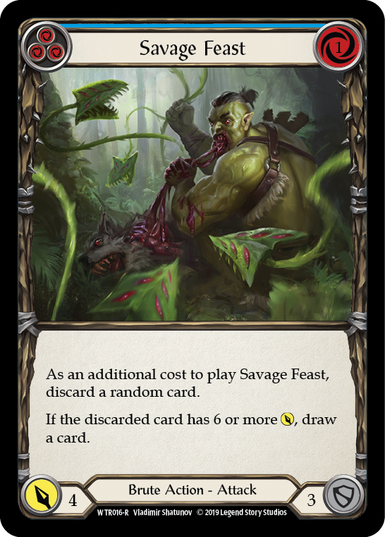 Savage Feast (Blue) [WTR016-R] (Welcome to Rathe)  Alpha Print Rainbow Foil | Good Games Morley