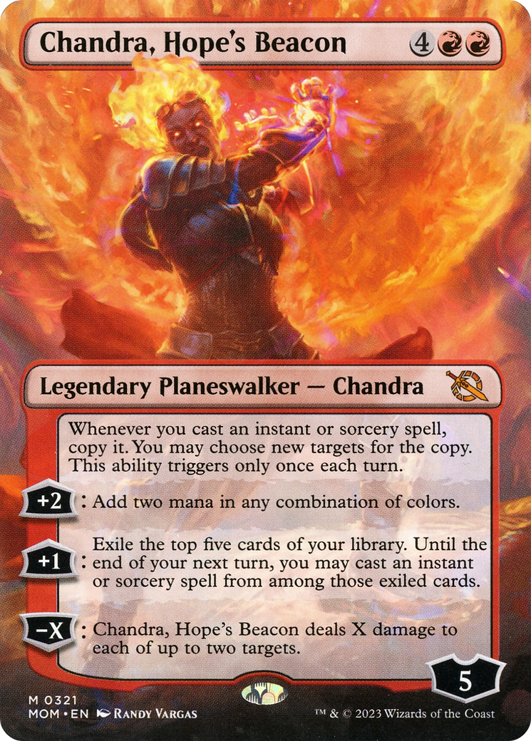 Chandra, Hope's Beacon (Borderless Alternate Art) [March of the Machine] | Good Games Morley