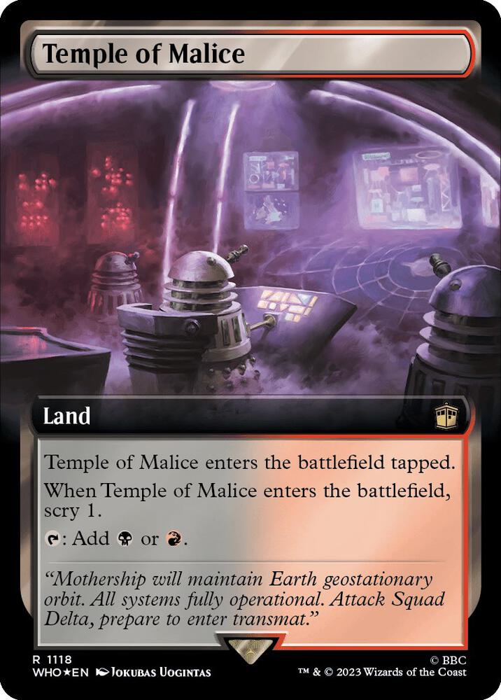 Temple of Malice 1118/331 (Universes Beyond: Doctor Who)  - Extended Art Surge Foil | Good Games Morley
