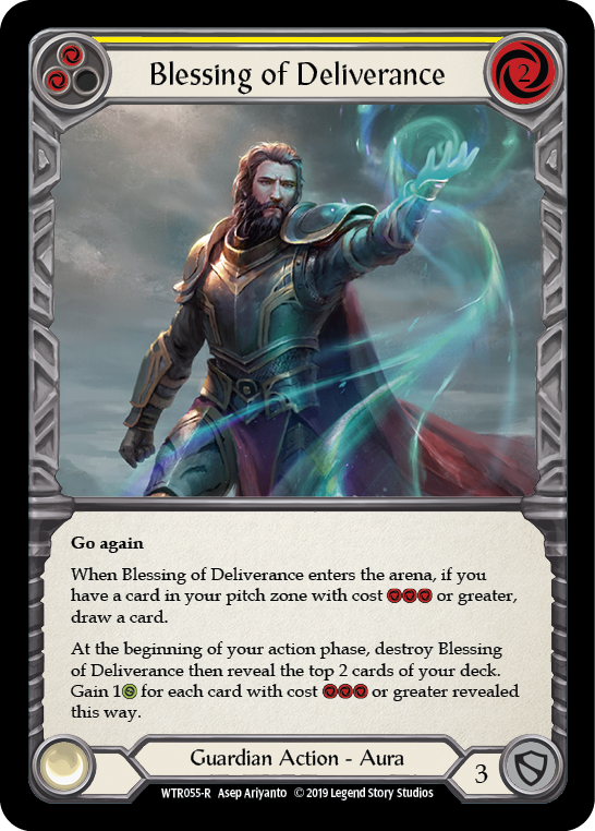 Blessing of Deliverance (Yellow) [WTR055-R] (Welcome to Rathe)  Alpha Print Rainbow Foil | Good Games Morley