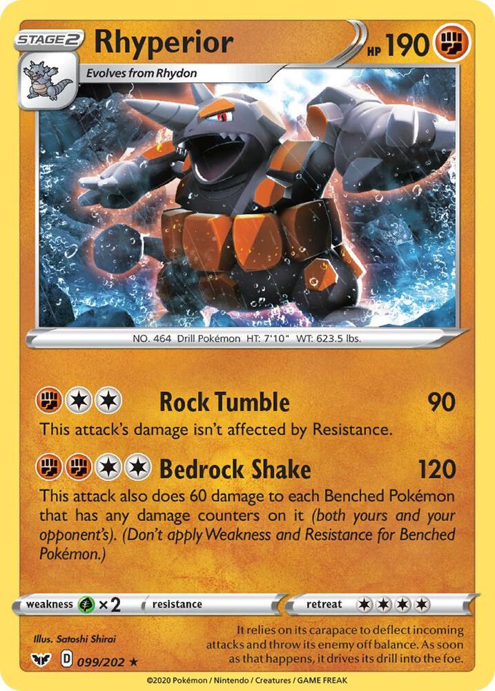 Rhyperior 099/202 (SWSH01: Sword & Shield Base Set)  - Holofoil | Good Games Morley