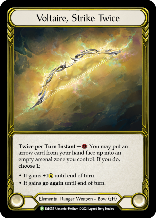 Voltaire, Strike Twice (Golden) [FAB075] (Promo)  Cold Foil | Good Games Morley