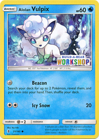 Alolan Vulpix (21/145) (Build A Bear Workshop Exclusive) [Sun & Moon: Guardians Rising] | Good Games Morley