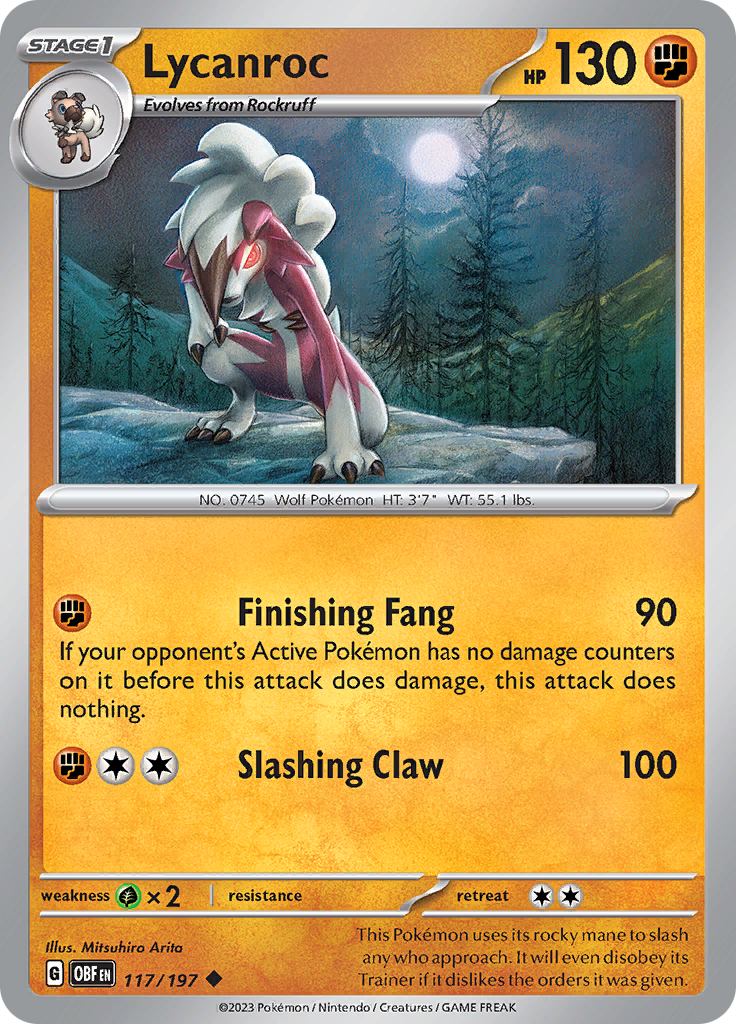 Lycanroc (117/197) [Scarlet & Violet: Obsidian Flames] | Good Games Morley