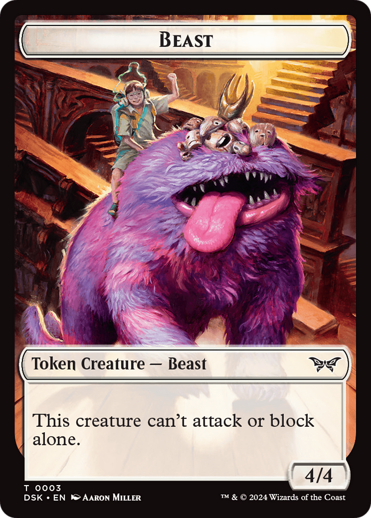 Beast // Copy Double-Sided Token [Duskmourn: House of Horror Tokens] | Good Games Morley