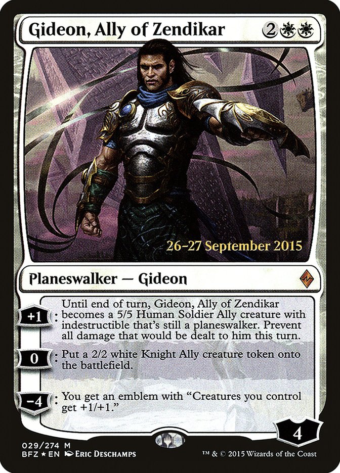 Gideon, Ally of Zendikar [Battle for Zendikar Prerelease Promos] | Good Games Morley