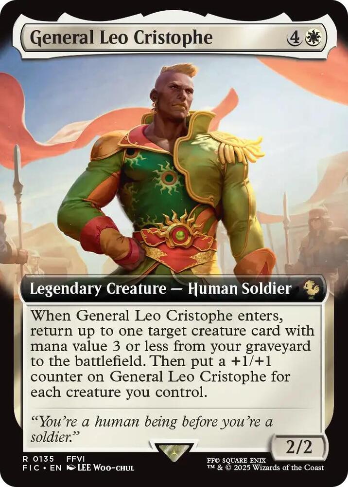 General Leo Cristophe Extended Art 135 (Commander: FINAL FANTASY)  - Extended Art | Good Games Morley