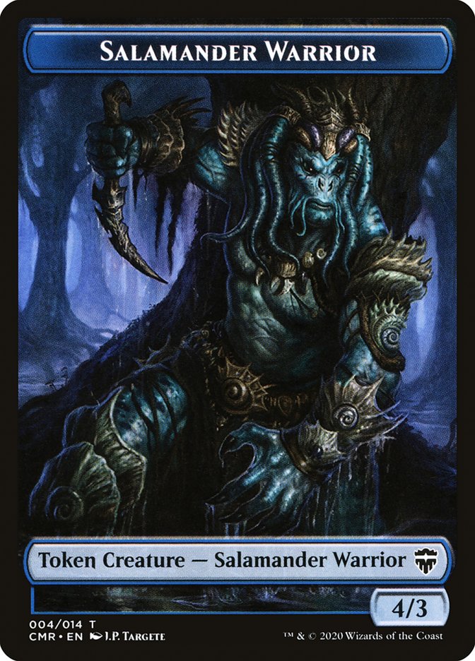 Angel // Salamander Warrior Double-Sided Token [Commander Legends Tokens] | Good Games Morley