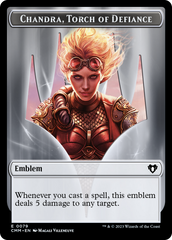 Chandra, Torch of Defiance Emblem // Wizard Double-Sided Token [Commander Masters Tokens] | Good Games Morley