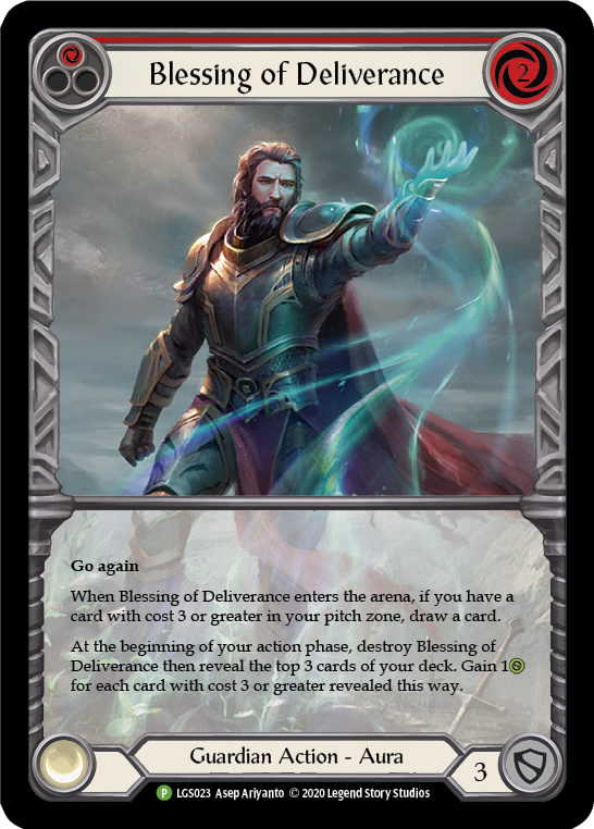 Blessing of Deliverance (Red) [LGS023] (Promo)  Rainbow Foil | Good Games Morley