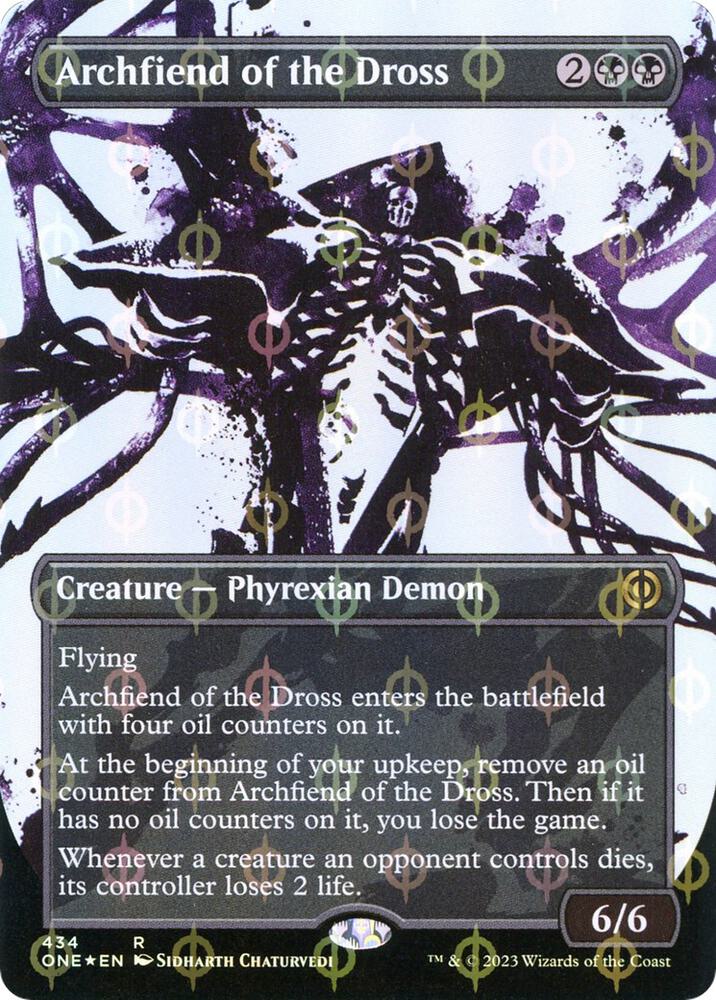 Archfiend of the Dross 434/271 (Phyrexia: All Will Be One)  - Borderless Compleat Foil | Good Games Morley