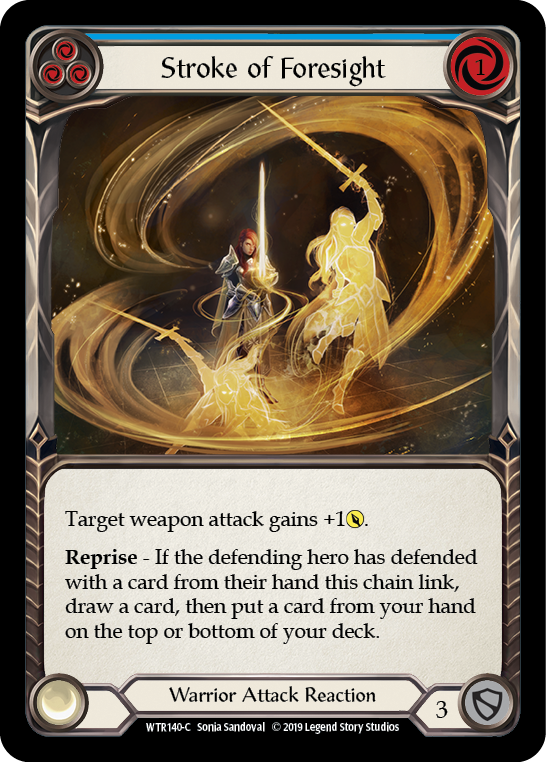 Stroke of Foresight (Blue) [WTR140-C] (Welcome to Rathe)  Alpha Print Rainbow Foil | Good Games Morley