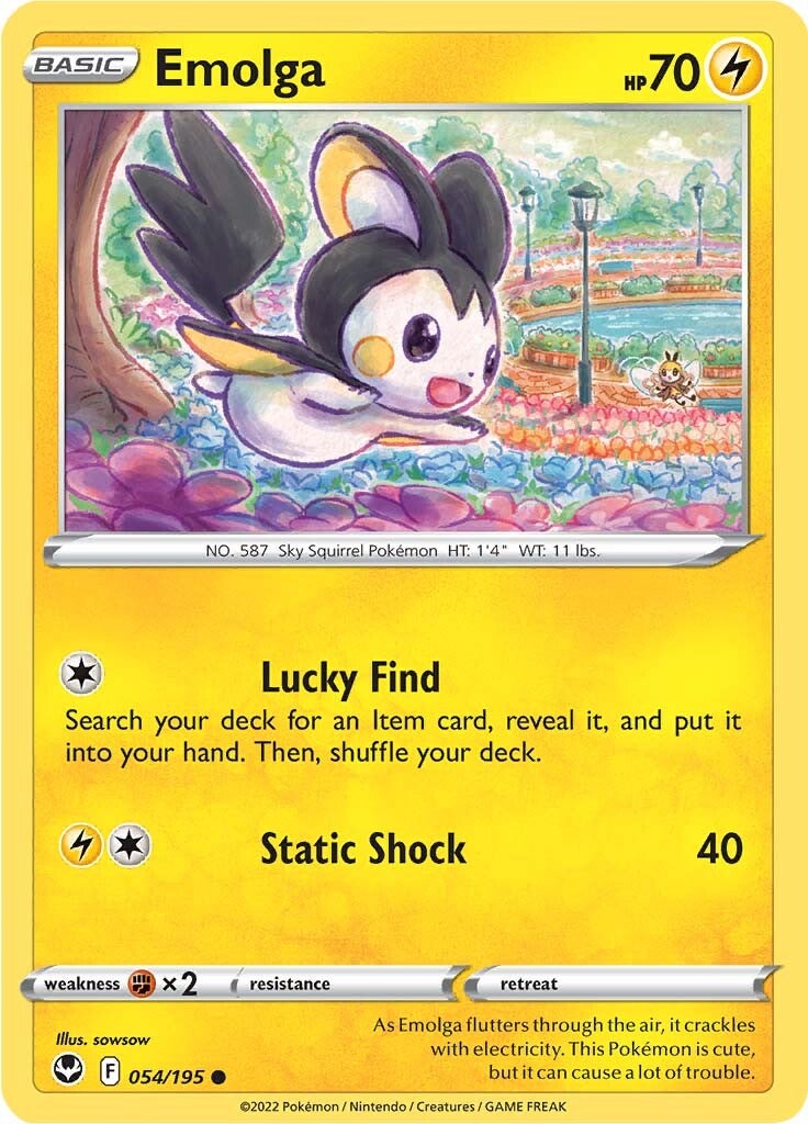 Emolga (054/195) [Sword & Shield: Silver Tempest] | Good Games Morley