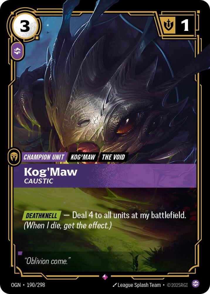 Kog'Maw - Caustic 190/298 (Origins)  - Foil | Good Games Morley