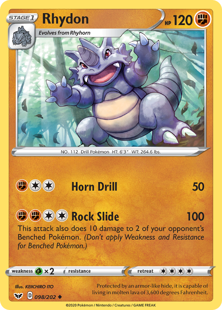 Rhydon (098/202) [Sword & Shield: Base Set] | Good Games Morley