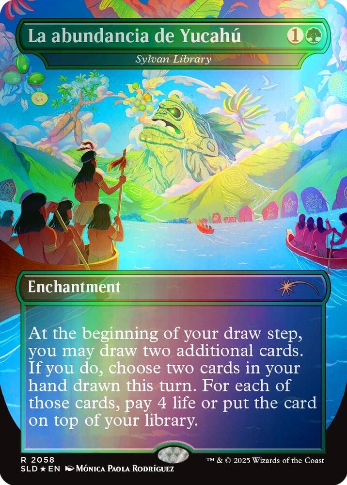 La abundancia de Yucahu Sylvan Library Rainbow Foil 2058 (Secret Lair Drop Series)  - Foil | Good Games Morley