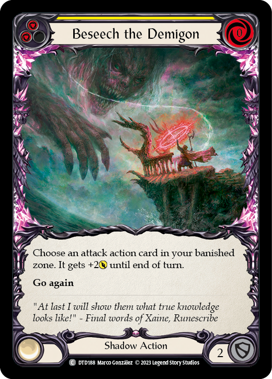 Beseech the Demigon (Yellow) [DTD188] (Dusk Till Dawn)  Rainbow Foil | Good Games Morley