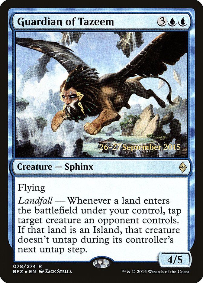 Guardian of Tazeem [Battle for Zendikar Prerelease Promos] | Good Games Morley