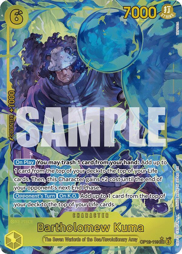 Bartholomew Kuma OP12-119 (Legacy of the Master)  - Alternate Art Foil | Good Games Morley