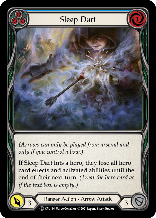 Sleep Dart (Blue) [U-CRU134] (Crucible of War Unlimited)  Unlimited Rainbow Foil | Good Games Morley