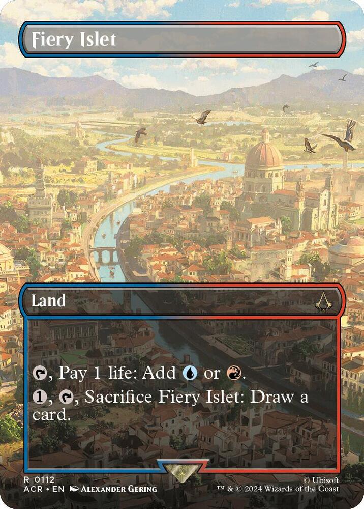Fiery Islet 112/110 (Universes Beyond: Assassin's Creed)  - Borderless Foil | Good Games Morley