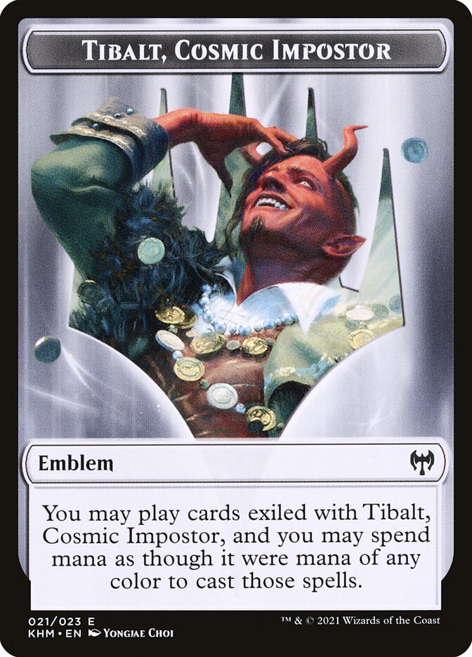 Dwarf Berserker // Tibalt, Cosmic Impostor Emblem Double-Sided Token [Kaldheim Tokens] | Good Games Morley