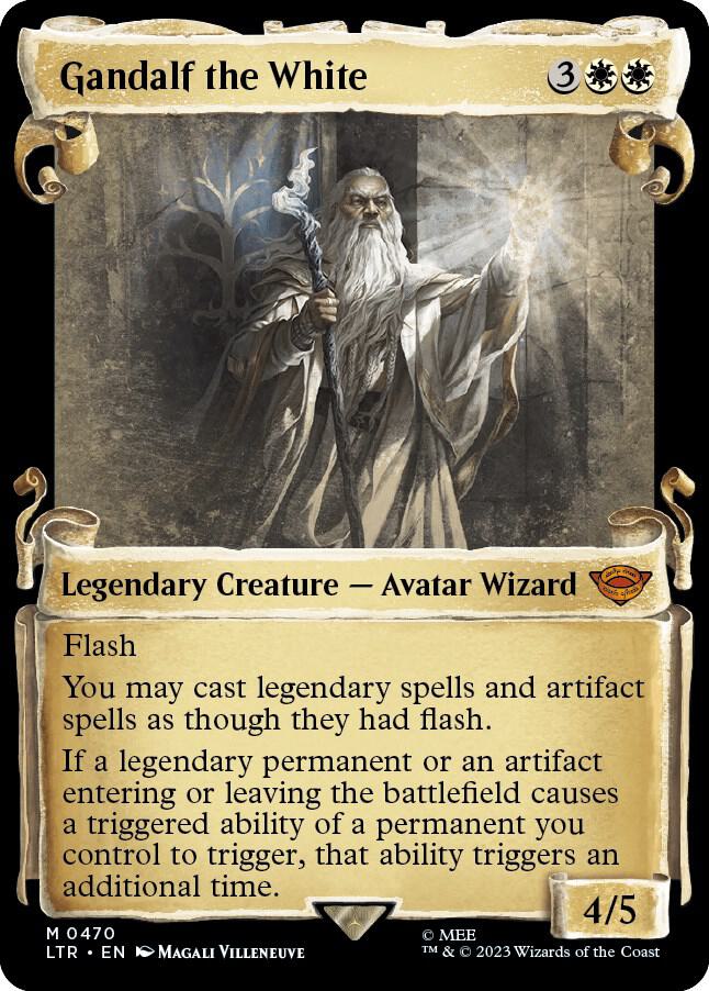 Gandalf the White 470 (Universes Beyond: The Lord of the Rings: Tales of Middle-earth)  - Showcase Scroll Foil | Good Games Morley