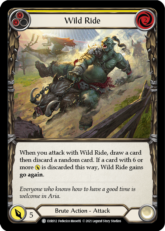 Wild Ride (Yellow) [EVR012] (Everfest)  1st Edition Rainbow Foil | Good Games Morley