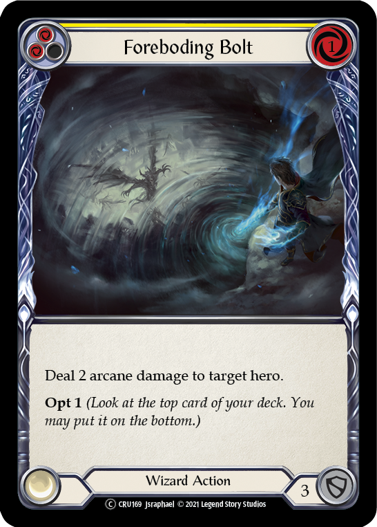 Foreboding Bolt (Yellow) [U-CRU169] (Crucible of War Unlimited)  Unlimited Rainbow Foil | Good Games Morley